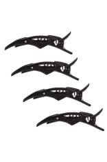 Clame Par Coafor, Model Cleste Dublu, Set 4 bucati, Culoare Negru, Lungime 12cm, Material Plastic