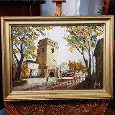 IASI-TURNUL GOLIA-ULEI PE PANZA-LUCRARE SEMNATA DE LEONARD ISTRATE-PICTOR IESEAN foto