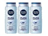 Set 3 x Nivea gel dus 500ml men pure impact