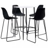 Set mobilier de bar, 5 piese, negru, plastic GartenMobel Dekor, vidaXL