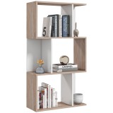 Biblioteca de perete, 3 rafturi, 60x24x111.4cm, alba HOMCOM | Aosom Romania