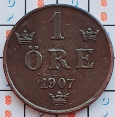 1013 Suedia 1 ore 1907 Oscar II (1872-1907) km 768 foto