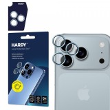 Folie de protectie Camera Spate 3MK Hardy Protection Pro pentru Apple iPhone 17 Pro Max / 17 Pro, Sticla Securizata, Albastra