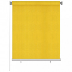 Jaluzea tip rulou de exterior, galben, 120x140 cm, HDPE