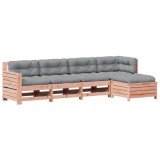 Set mobilier de gradina cu perne, 5 piese, lemn masiv douglas
