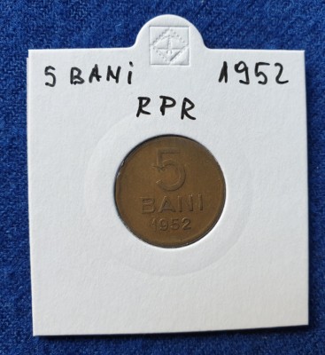 Moneda Republica Populara Romana 5 Bani 1952 - stare buna foto