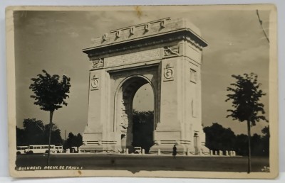 BUCURESTI , ARCUL DE TRIUMF , FOTOGRAFIE TIP CARTE POSTALA , 1943 foto