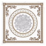 Gresie exterior / interior portelanata decor Calacatta, 60 x 60 cm, alba, mata, imitatie marmura