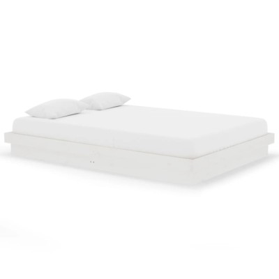 Cadru de pat, alb, 140x200 cm, lemn masiv foto