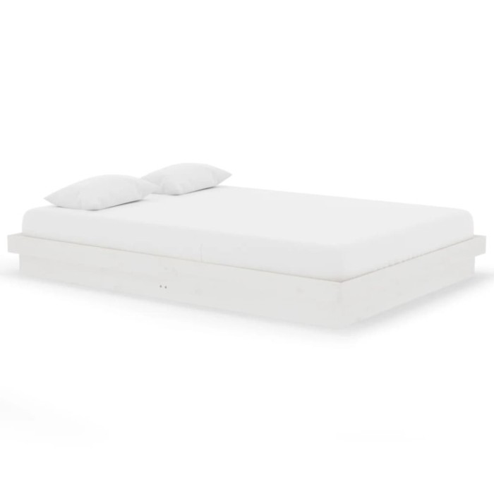 Cadru de pat, alb, 140x200 cm, lemn masiv