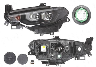 Far FIAT TIPO, 04.2016-, MAGNETI MARELLI, fata, partea stanga, bi-xenon; cu sistem iluminat in curba; cu &amp;amp;#39;lumina de zi&amp;amp;#39; tip LED; D5S+H7+LED+P foto