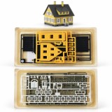 Set 2 Blistere Macheta Casa Galbena H0 (1:87) &ndash; Piese Structura si Tamplarie Eaglemoss (Noi, Sigilate)