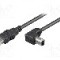 Cablu USB A mufa, USB B mufa in unghi, USB 2.0, lungime 2m, negru, Goobay - 50856