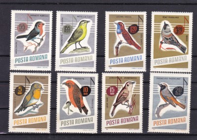 ROMANIA 1966 LP 630 PASARI CANTATOARE SERIE MNH foto