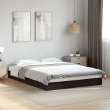 VidaXL Cadru de pat, negru, 140x200 cm, lemn prelucrat