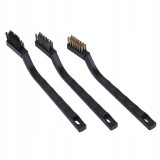 Cumpara ieftin Set 3 buc perii de sarma pentru indepartarea ruginii, 17 cm, otel, alama, neylon, negru