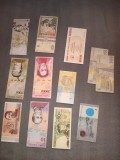 Colectie lot 12 bancnote tari diverse