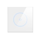 Intrerupator smart, UE standard, Tuya Smart life, Wifi 2, 4GHz+bluetooth,1 buton, panou de sticla, compatibil cu Alexa si Google Assistant, N+L, sticl