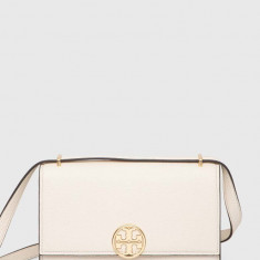 Tory Burch poseta de piele Miller Shoulder Bag culoarea alb, 154703.250