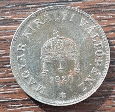 (M36) MONEDA UNGARIA - 20 FILLER 1920 FIER, AN MAI RAR, LUCIU DE BATERE