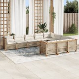Gossi set canapele de gradina cu perne, 10 piese, bej, poliratan