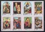 Manama 1970 - Picturi de Raffael, in Bloc de 8 timbre, MNH, Nestampilat