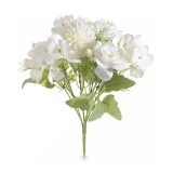 Cumpara ieftin Buchet Hortensii si Trandafiri artificiali albi verzi 30 cm