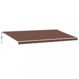 Cumpara ieftin Copertina retractabila automat cu LED, maro, 600x350 cm
