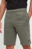 EA7 Emporio Armani pantaloni scurti din bumbac culoarea verde