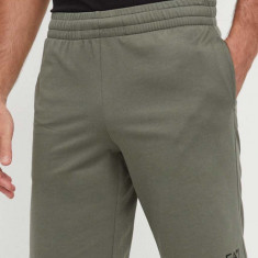EA7 Emporio Armani pantaloni scurti din bumbac culoarea verde