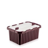 Cutie depozitare 10L cu capac incorporat, din plastic color
