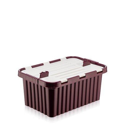 Cutie depozitare 10L cu capac incorporat, din plastic color foto