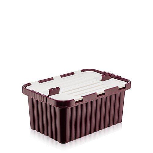 Cutie depozitare 10L cu capac incorporat, din plastic color