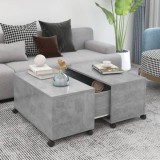 VidaXL Măsuță de cafea, gri beton , 75x75x38 cm, lemn prelucrat