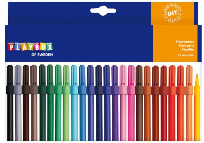 Set 24 Carioci colorate cu varful subtire