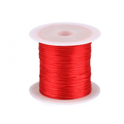 Fir elastic plat din nylon, diametru 1 mm, Rosu foto