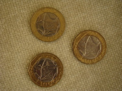 3 x 1000 lire Italia - 1997 / 1997 Eroare Harta / 1998 - 7 foto