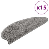 Cumpara ieftin Covorase pentru scari, 15 buc., 65x21x4 cm, gri, semirotunde, mari