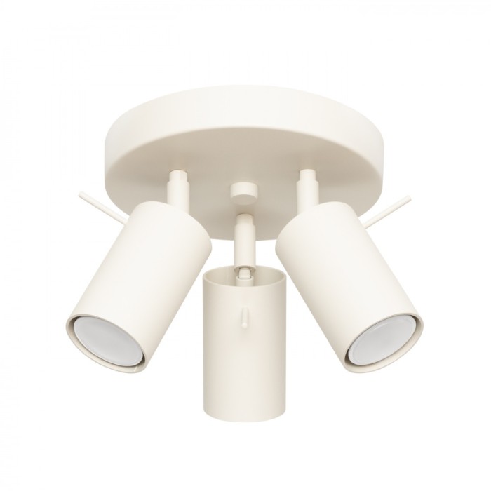 Lampă De Tavan Ring Bej Oțel 3 Becuri Tub Modern De Interior