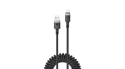 Cablu Acefast C14-04 USB-A - USB-C Spring 480Mb/s 3A 1.2m - Negru foto