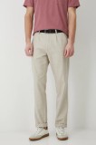 Medicine pantaloni din in barbati, culoarea bej, drept