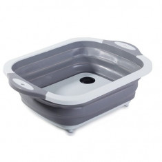 Uscator, scurgator pentru camping, Verk Group, silicon, pliabil, gri, 5 L, 40x30x12.5 cm GartenVIP DiyLine