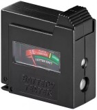 Tester Baterii Analogic Goobay AAA AA C D 9V N - Verificare Stare Baterie Micro Mignon Baby Mono Lady - Negru