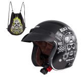Casca moto open face W-TEC V541 Black Heart, negru, cu parasolar