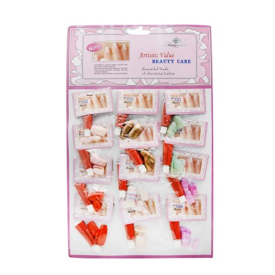 Set unghii false cu adeziv inclus, 12 seturi, Multicolor foto