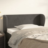 VidaXL Tăblie de pat cu aripioare gri &icirc;nchis 103x23x78/88 cm catifea