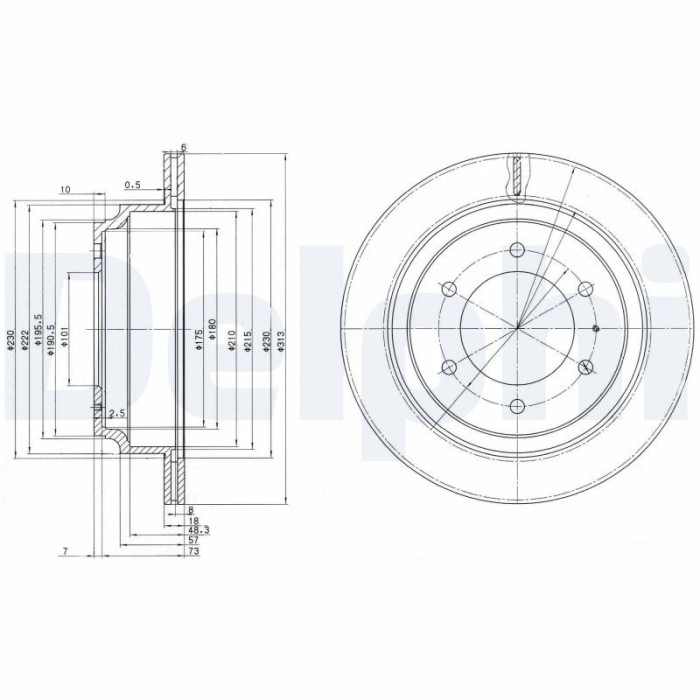 DELPHI BG3353 Disc frana