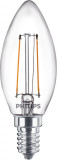 Bec LED filament Philips lumanare B35 E14 2W (25W), lumina calda 2700K, 929001238395