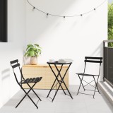Set Bistro Pliabil 3 Piese Antracit din Oțel, vidaXL
