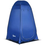 Outsunny Cort de Duș pentru Camping cu Ușă cu Fermoar, Geantă de Transport și Buzunar, 126x124x189 cm, Albastru &Icirc;nchis | Aosom Romania